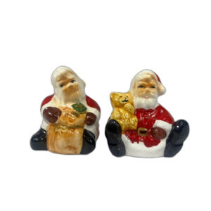 Vintage Earthenware Santa Claus Salt and Pepper Set
